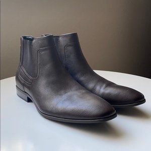 New Men’s Calvin Klein Brown Leather Chelsea Boots